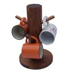 Exhibidor para Tazas de Madera con 6 Ganchos