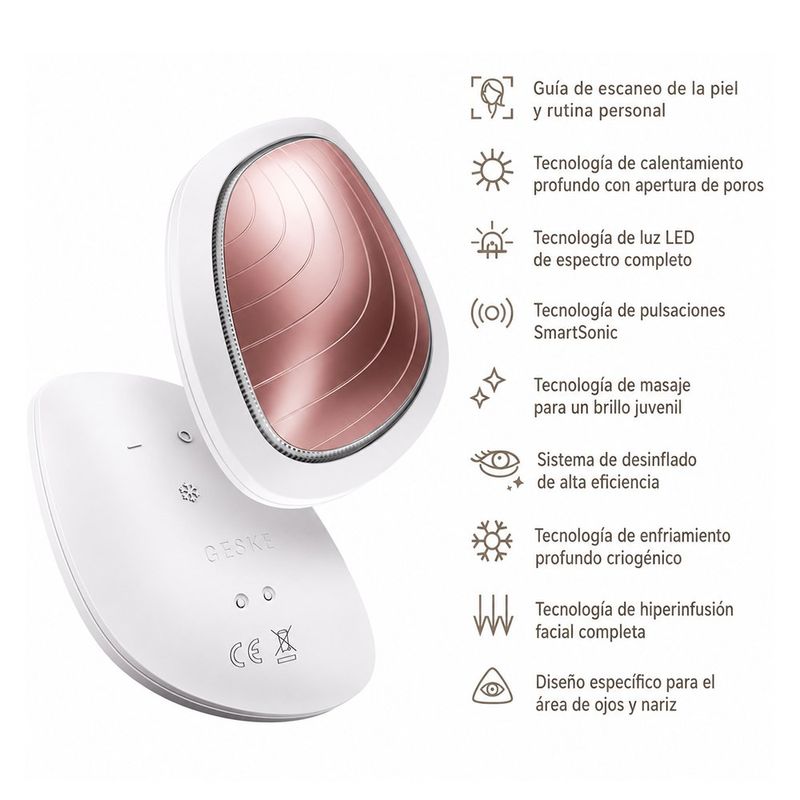 Mascarilla Facial 9 en 1 Tecnología Frío-Calor Color Blanco