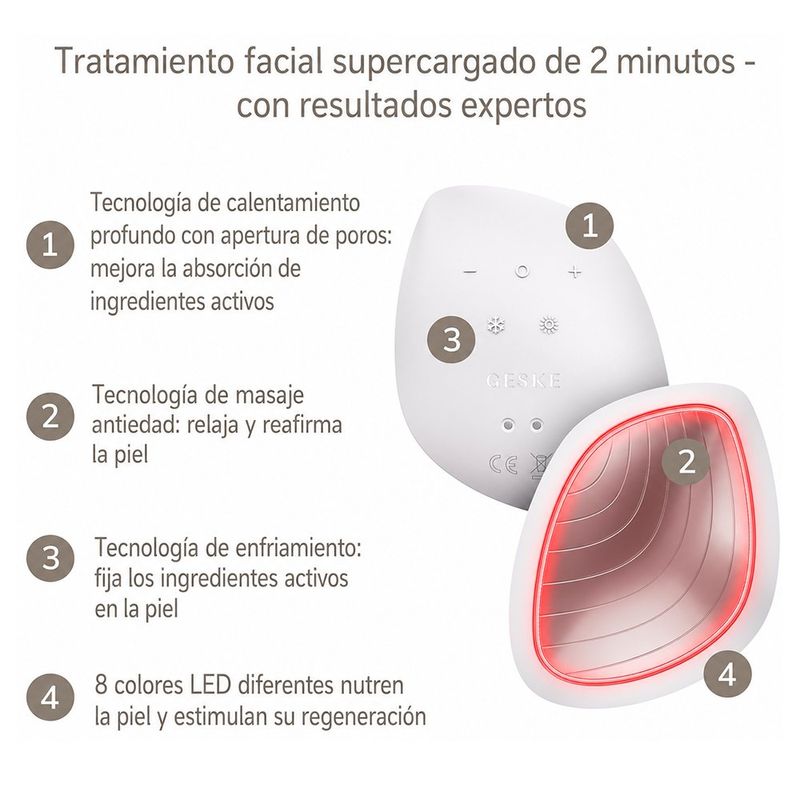 Mascarilla Facial 9 en 1 Tecnología Frío-Calor Color Blanco