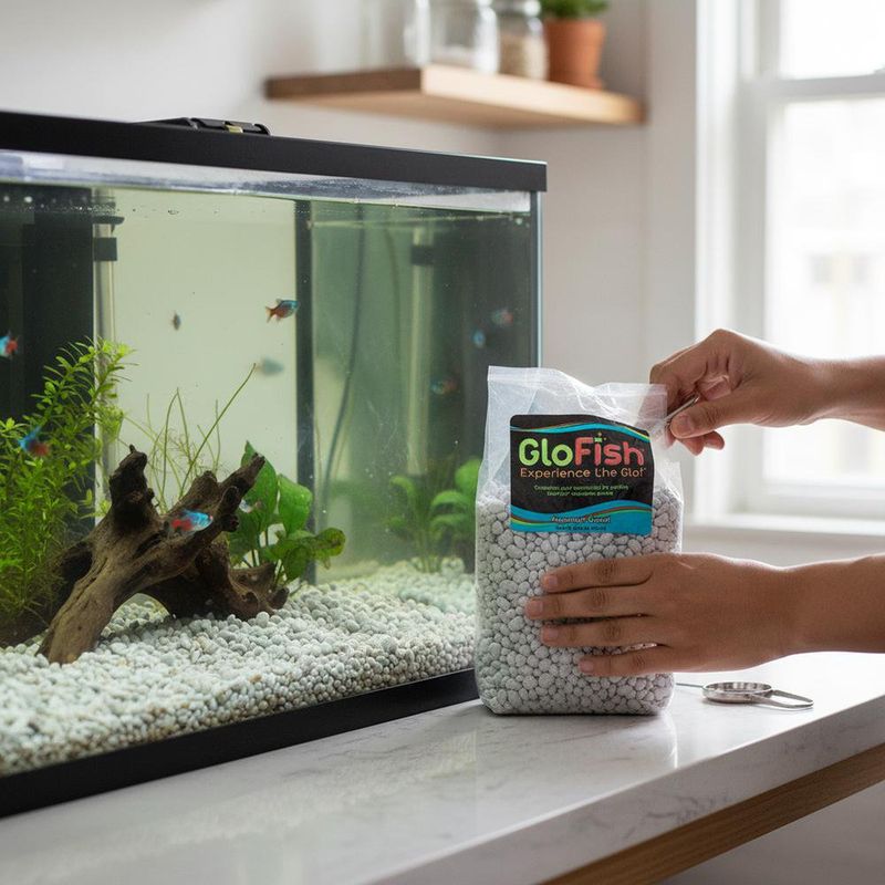 Grava para Acuario Color Blanco Bolsa de de 5 Libras