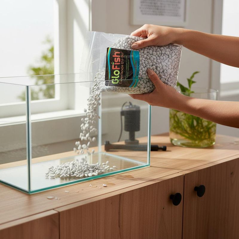 Grava para Acuario Color Blanco Bolsa de de 5 Libras