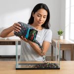 Grava para Acuario Color Negro con Colores Fluorescentes Bolsa de 5 Libras