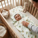 Set de Frazada con Capucha y Almohada Ergonómica para Bebé con Diseño de Aguacates Color Verde