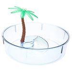 Tortuguera Redonda Grande con Isla y Palmera para Tortugas Medianas