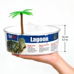 Tortuguera Redonda Grande con Isla y Palmera de 14 Plg para Tortugas Medianas