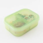 Bento Box de Silicona con 3 Secciones Color Verde