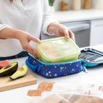 Bento Box de Silicona con 3 Secciones Color Verde