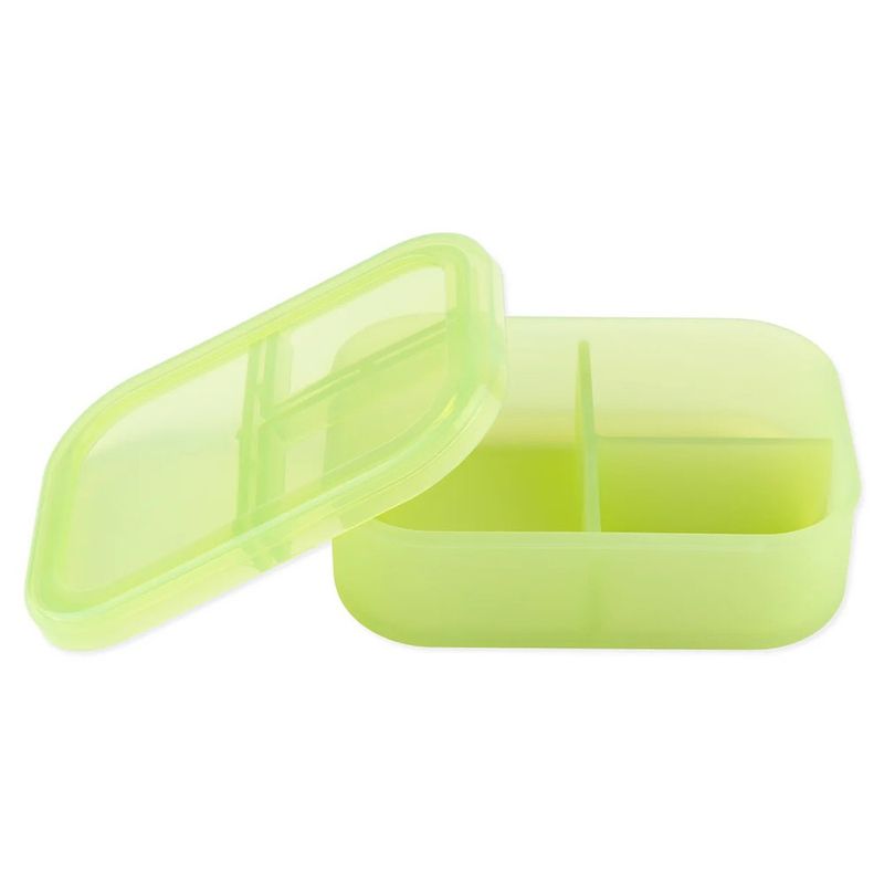 Bento Box de Silicona con 3 Secciones Color Verde