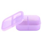 Bento Box de Silicona con 3 Secciones Color Morado