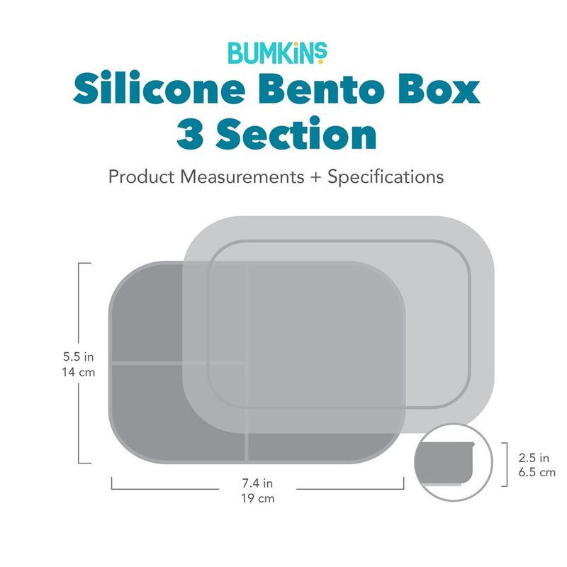 Bento Box de Silicona con 3 Secciones Color Morado