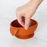 Set de Tazón de Silicona con Cuchara y Tapa Color Terracota