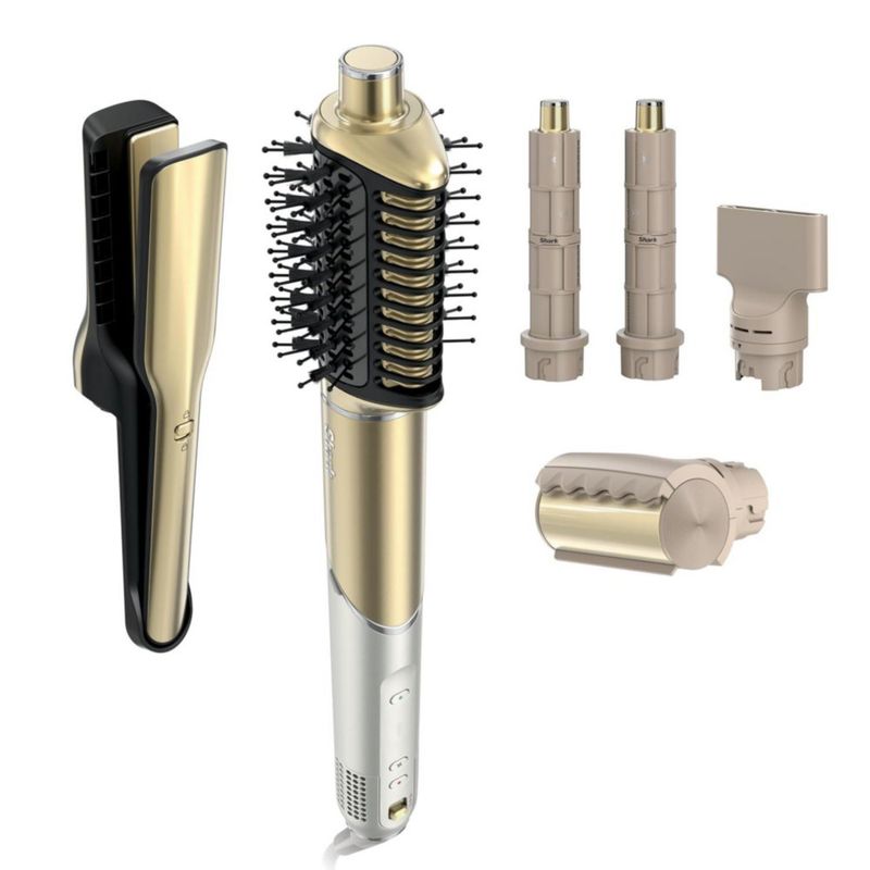 Multiestilizador Shark FlexFusion 5 en 1 con Alisador Cerámico y Accesorios Color Dorado