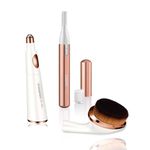 Kit de Belleza Facial y Corporal con Recortadora, Masajeador de Ojos y Cepillo Facial Color Blanco