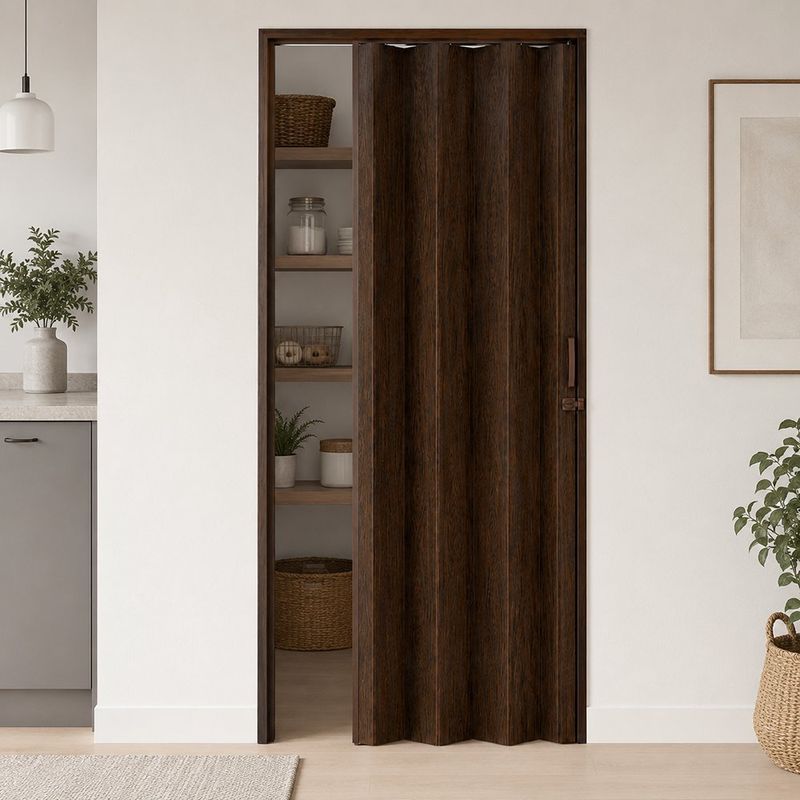 Puerta Plegable Color Nogal para Interiores 90X210 Cm