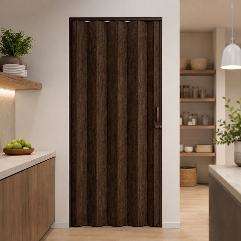 Puerta Plegable Color Nogal para Interiores 90X210 Cm