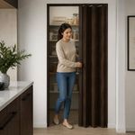 Puerta Plegable Color Nogal para Interiores 90X210 Cm