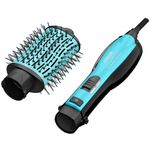 Cepillo Térmico 2 en 1 con Infusión de Ácido Hialurónico Color Turquesa y Negro