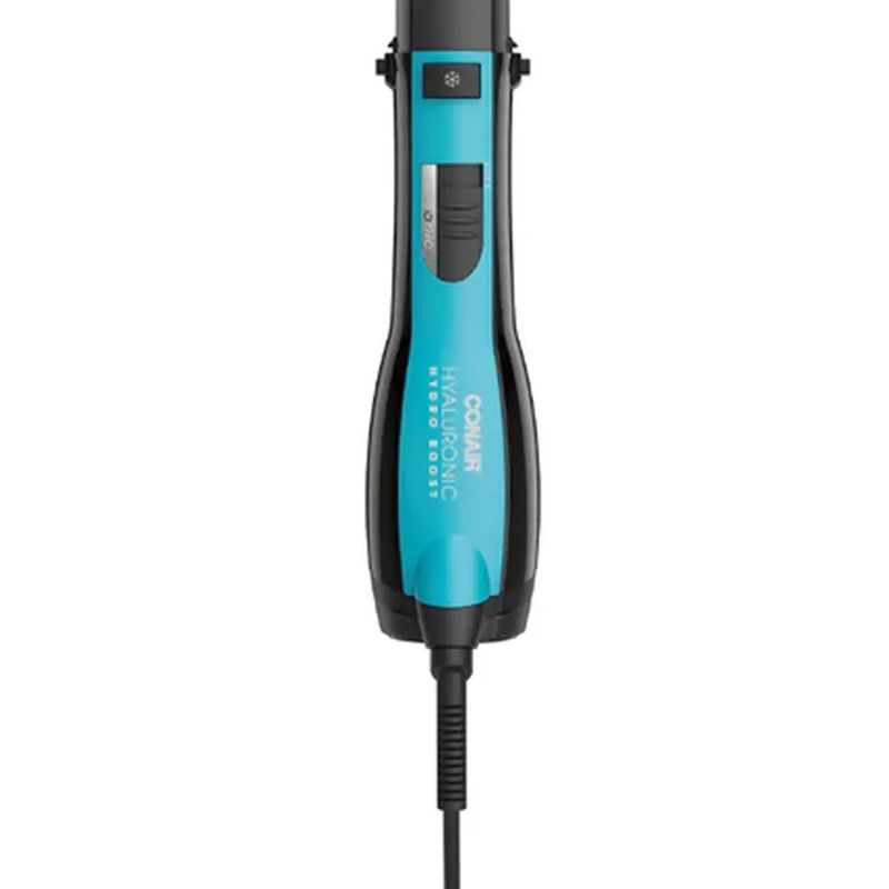 Cepillo Térmico 2 en 1 con Infusión de Ácido Hialurónico Color Turquesa y Negro