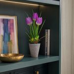 Planta de Tulipanes Artificial Color Morado con Maceta