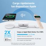 Estación de Carga Inalámbrica MagGo 3 en 1 Qi2 de 15W en Color Blanco