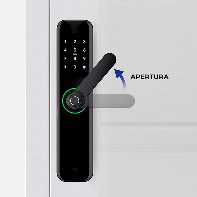 Cerradura Electrónica con Bluetooth y Huella para Entrada Color Negro