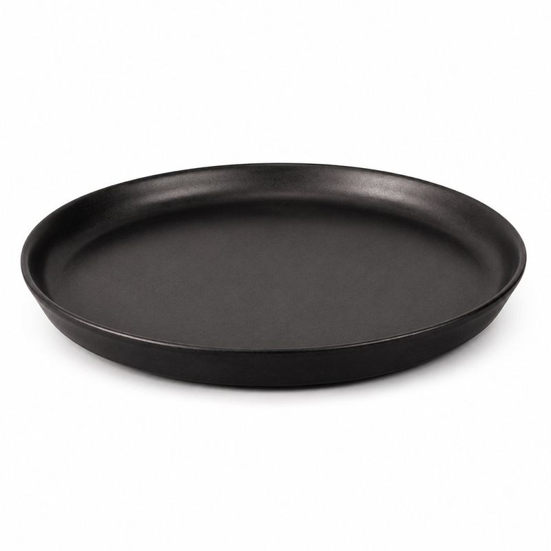 Plato Plano Alaska de Cerámica Negro 7 Plg
