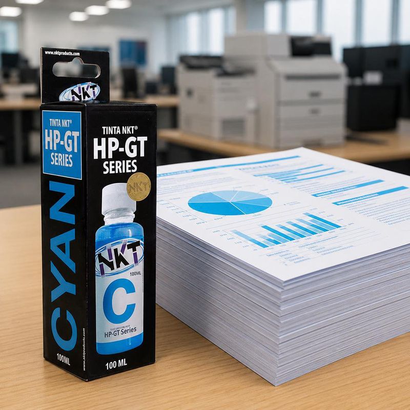 Tinta NKT 100 ml en Color Cian para HP GT Series en Paquete de 3 Uds