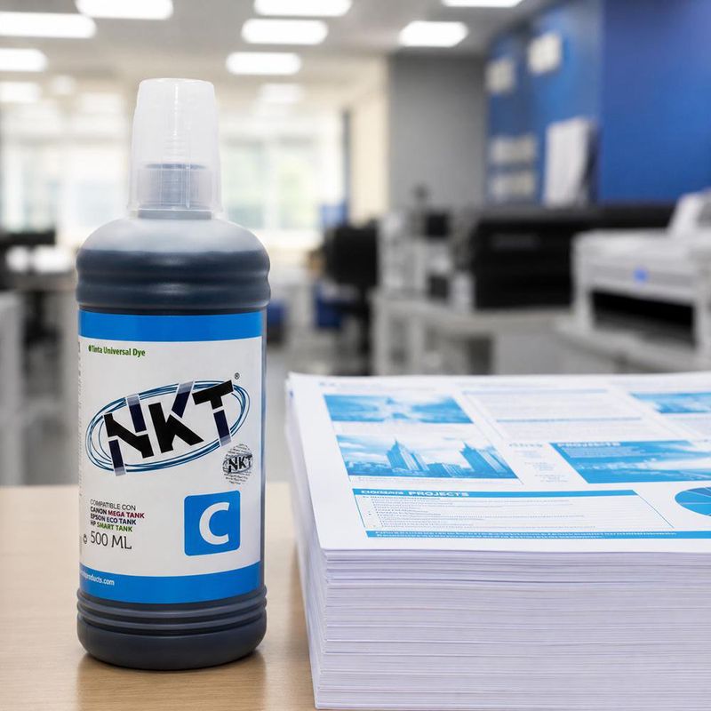Tinta NKT 500 ml en Color Cian Universal en Paquete de 3 Uds