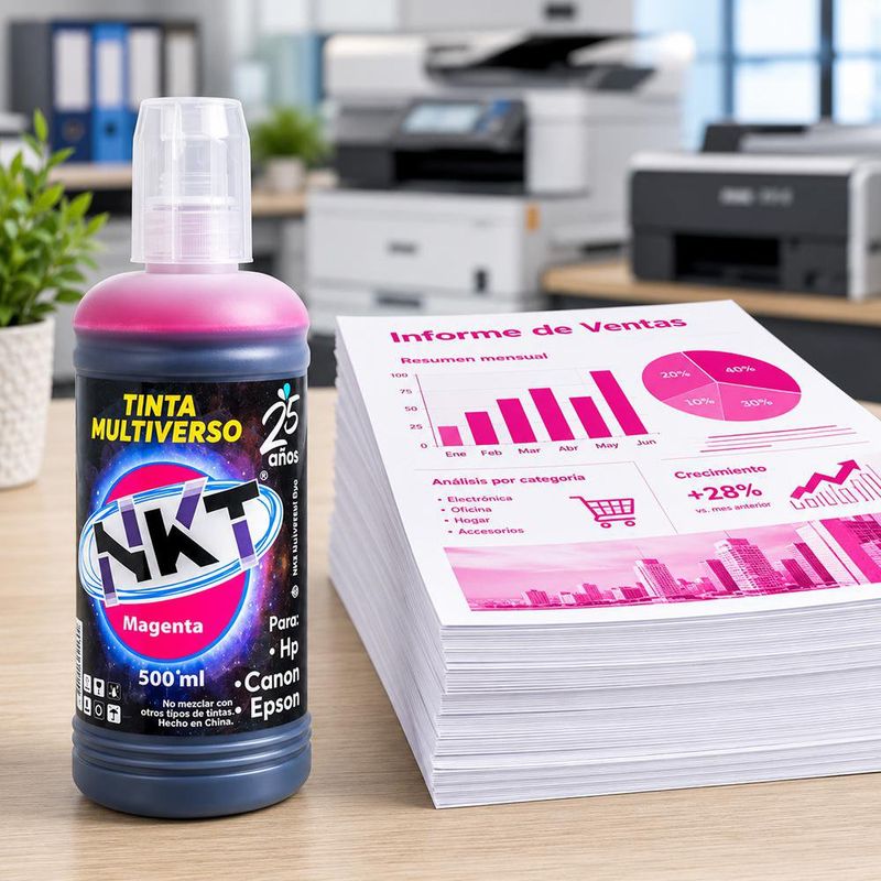 Tinta NKT 500 ml en Color Magenta Universal en Paquete de 3 Uds