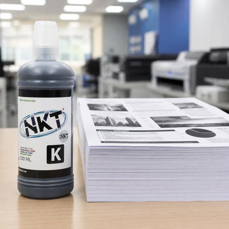 Tinta NKT 500 ml en Color Negro Universal en Paquete de 3 Uds