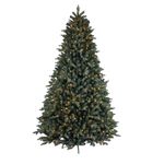 Árbol Navideño Artificial de 7.5 Pies con 650 Luces LED 11 Funciones y Switch de Pie Verde para Interior y Exterior