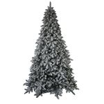 Árbol Navideño Artificial Nevado de 7 Pies con Ramas al Piso Verde con Blanco para Interior