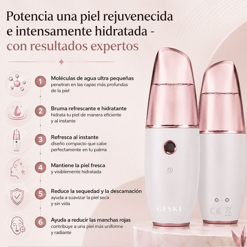 Humidificador Hidratante Facial 4 en 1 Efecto Refrescante Color Blanco