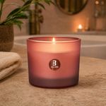 Vela Aromática en Vaso de Vidrio con Tapa de Corcho Aroma Floral Blessings Rosado para 21 Horas