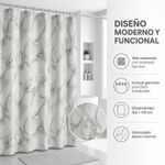 Cortina de Baño 183 x 178 Cm Diseño Mármol Color Gris