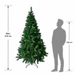 Árbol Navideño Artificial Rocky de 7 Pies de 2 Tonos con 1000 Ramas y Base Metálica Color Verde