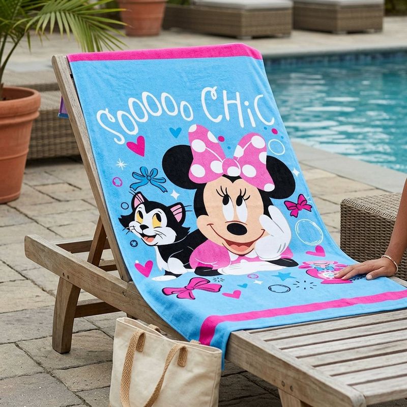 Toalla Infantil de 119 x 64 cm Diseño Minnie Mouse para Playa o Baño