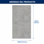Panel de PVC Adhesivo Estilo Cemento 1.22 x 2.44 Metros Gris con Líneas Doradas para Paredes