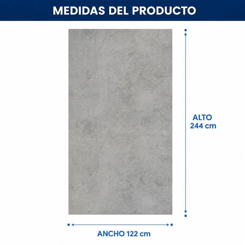 Panel de PVC Adhesivo Estilo Cemento 1.22 x 2.44 Metros Gris con Líneas Doradas para Paredes