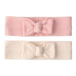 Set de 2 Bandas para Cabello de Bebé Rosa y Marfil 12-24M