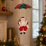 Figura Navideña Santa en Paracaídas 30 cm para Decoración Interior