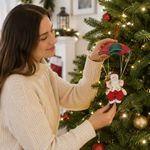 Figura Navideña Santa en Paracaídas 30 cm para Decoración Interior
