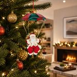 Figura Navideña Santa en Paracaídas 30 cm para Decoración Interior
