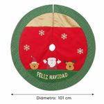 Falda para Árbol de Navidad 101.5 cm Diseño Santa Claus con Detalles Bordados para Interior