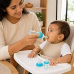 Cuchara Dispensadora de Silicona con Tapa Autoalimentación para Bebé 10 cm - Colores Surtidos