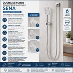 Ducha de Mano con Soporte Ajustable Sena Acabado Cromado