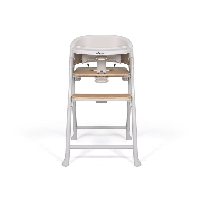 Silla de Comer para Bebé 4 en 1 Color Gris con Detalles en Madera