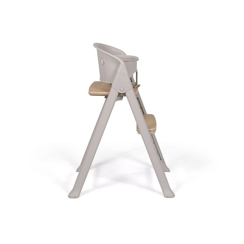 Silla de Comer para Bebé 4 en 1 Color Gris con Detalles en Madera