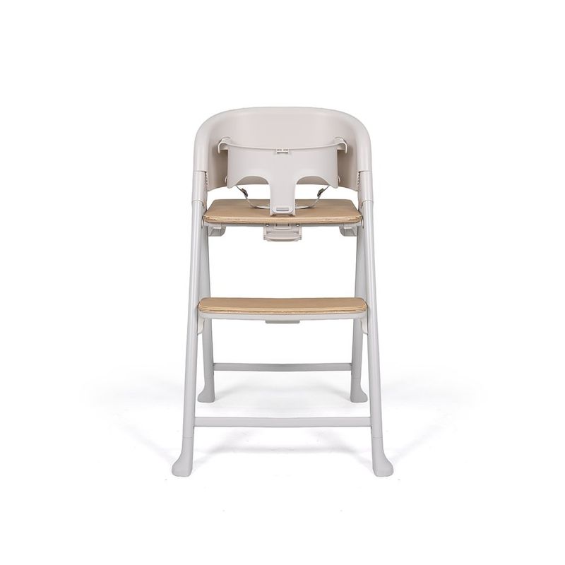 Silla de Comer para Bebé 4 en 1 Color Gris con Detalles en Madera