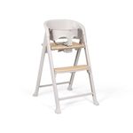 Silla de Comer para Bebé 4 en 1 Color Gris con Detalles en Madera